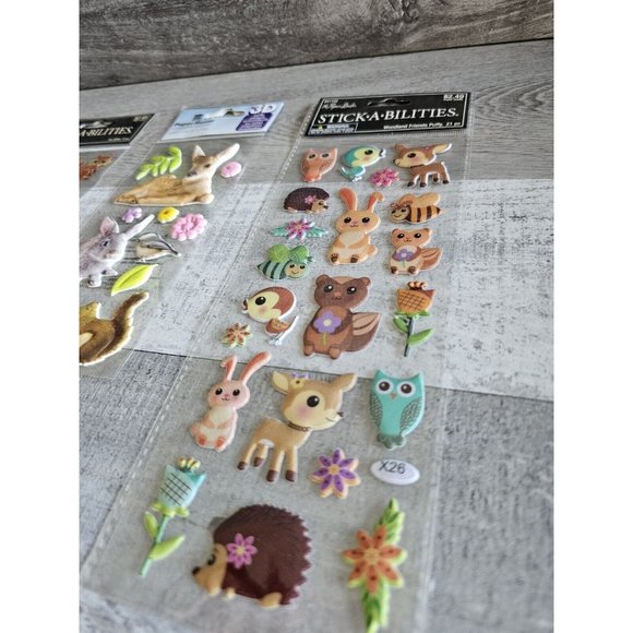 Sticker Lot Woodland Animals Fox Frogs Deer + Scrapbooking 3D Stickers RARE #47 - Picture 6 of 9